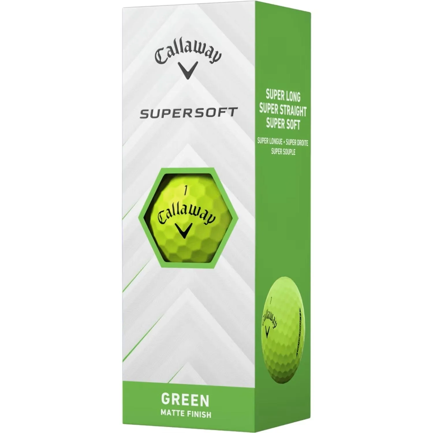 Pelotas de golf Callaway 2025 Supersoft Green (paquete de 12)