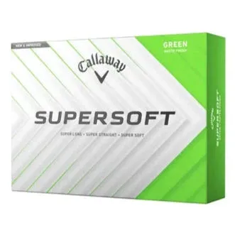 Pelotas de golf Callaway 2025 Supersoft Green (paquete de 12)