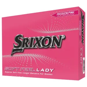 Pelotas de golf Srixon Soft Feel para mujer, color rosa, 12 unidades