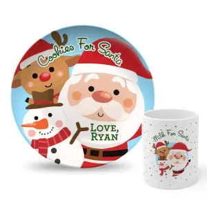 Personalized Cookies For Santa Plate and Milk Mug