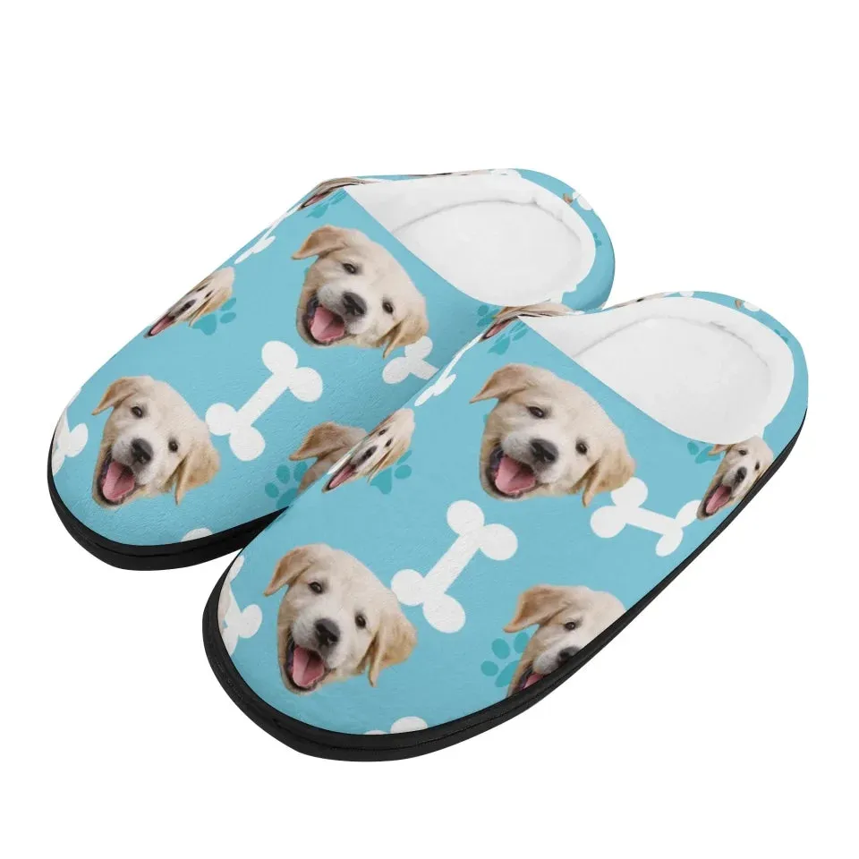 Personalized Photo Dog Slippers, Custom Dog Unisex Plush Slippers, Gift For Dog Owners, Dog Lovers