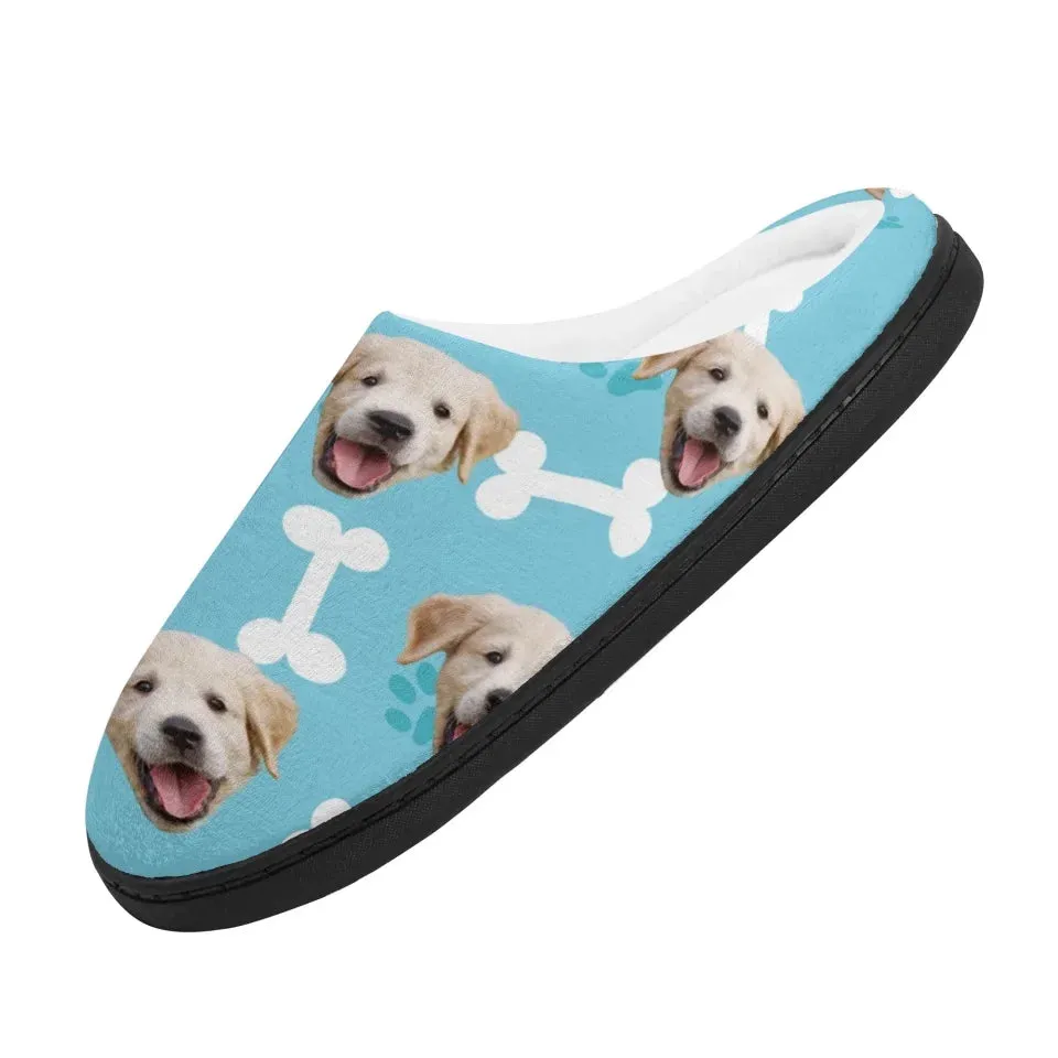 Personalized Photo Dog Slippers, Custom Dog Unisex Plush Slippers, Gift For Dog Owners, Dog Lovers