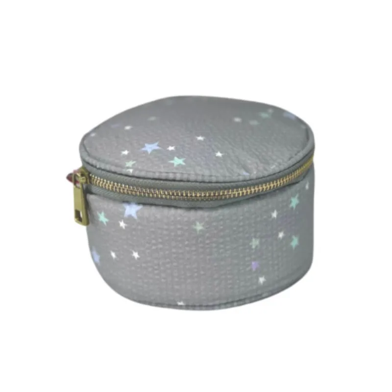 Personalized Seersucker Little Stars Round Multi Purpose Pouch