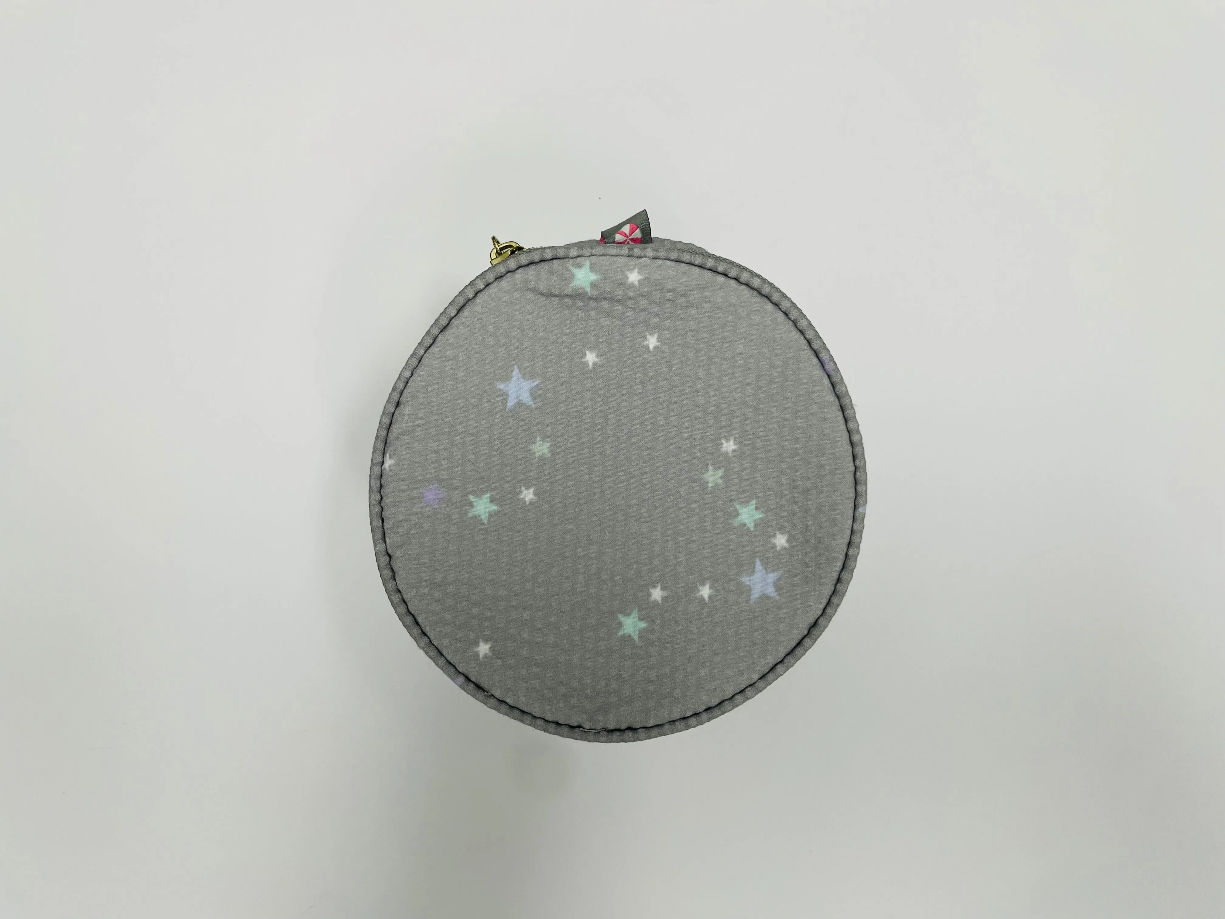 Personalized Seersucker Little Stars Round Multi Purpose Pouch