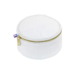 Personalized Seersucker White Round Multi Purpose Pouch