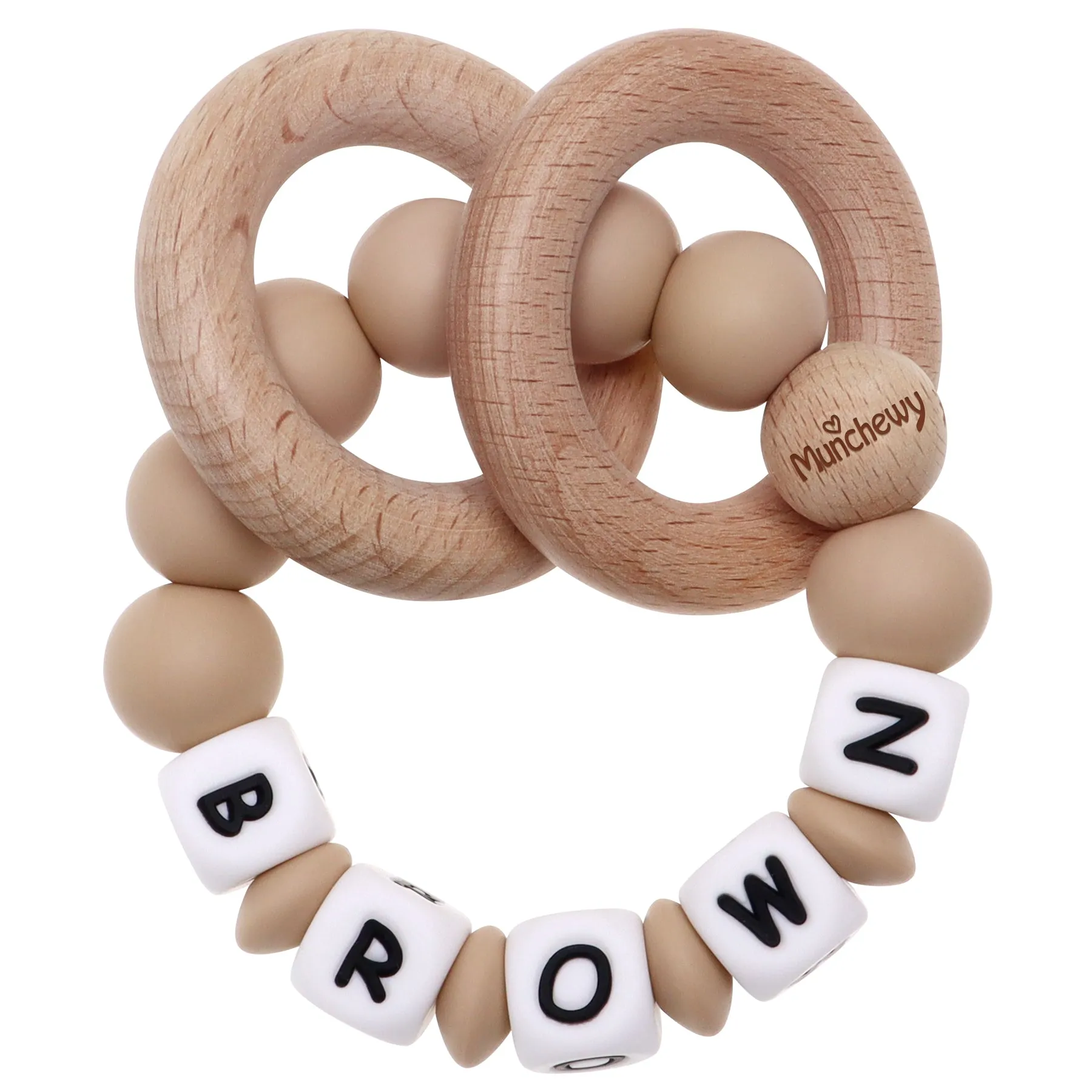 Personalized Teether Ring with Name (Solid Color)