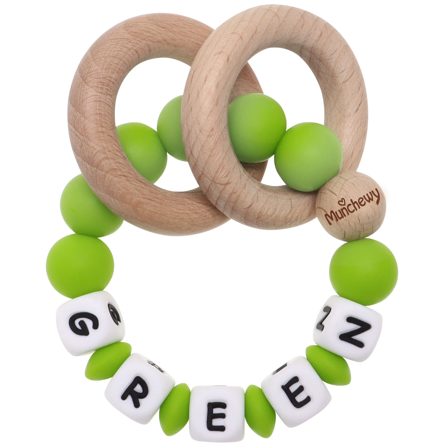 Personalized Teether Ring with Name (Solid Color)