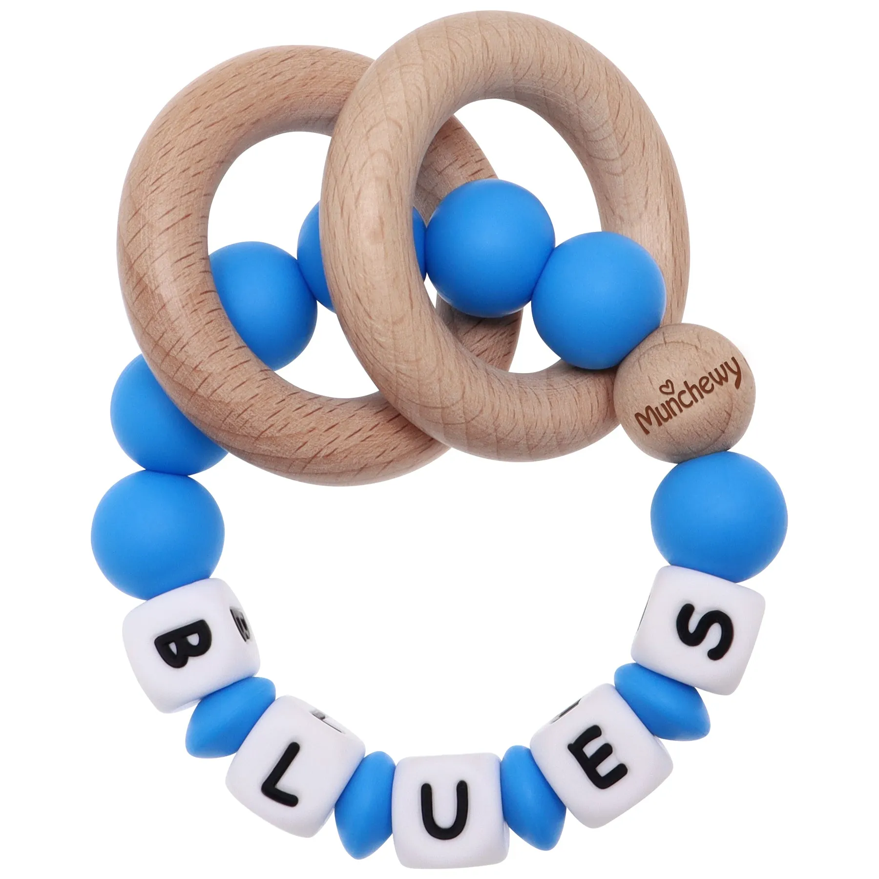 Personalized Teether Ring with Name (Solid Color)