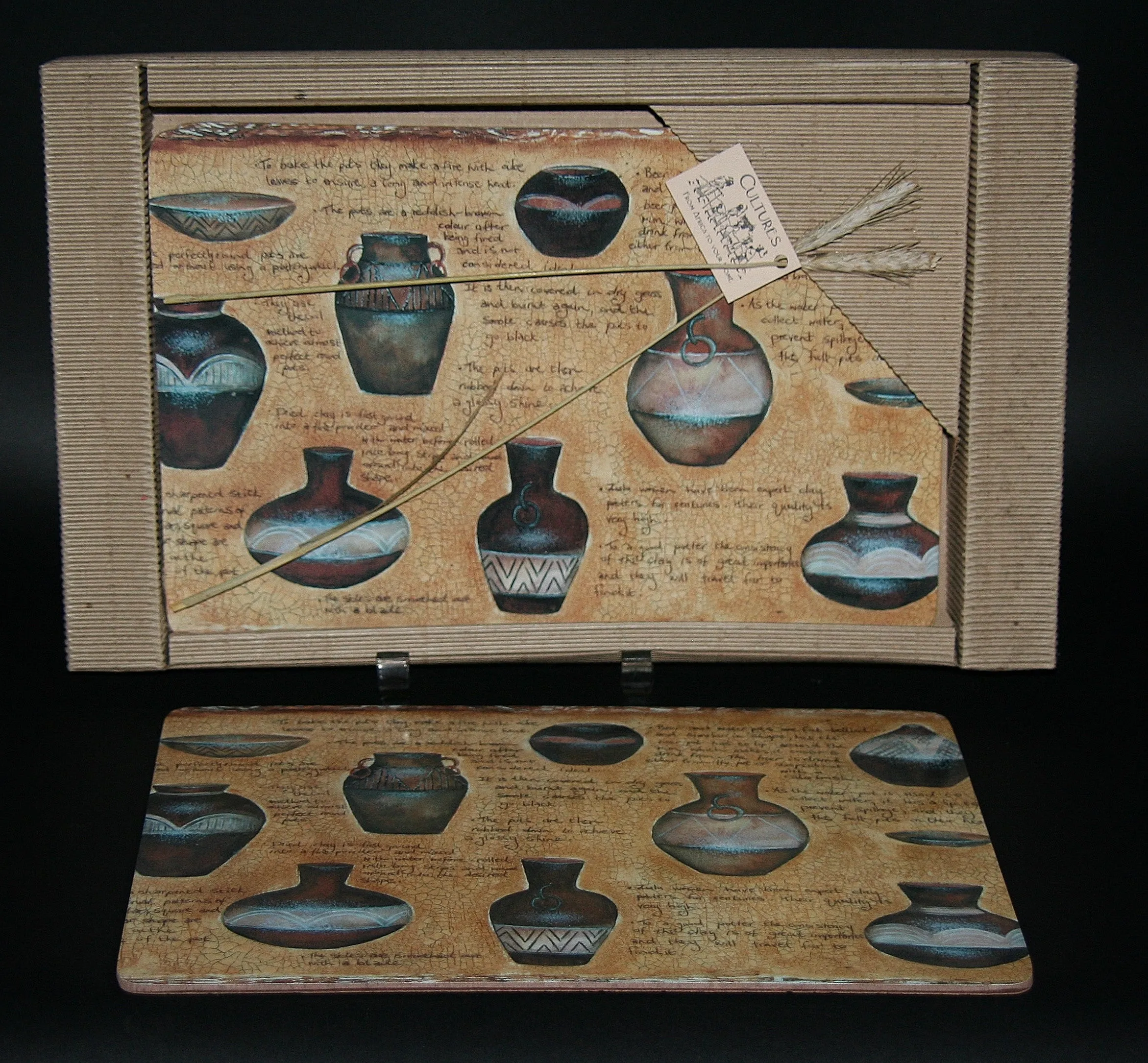 Place Mats African Zulu Pots Wood Cork