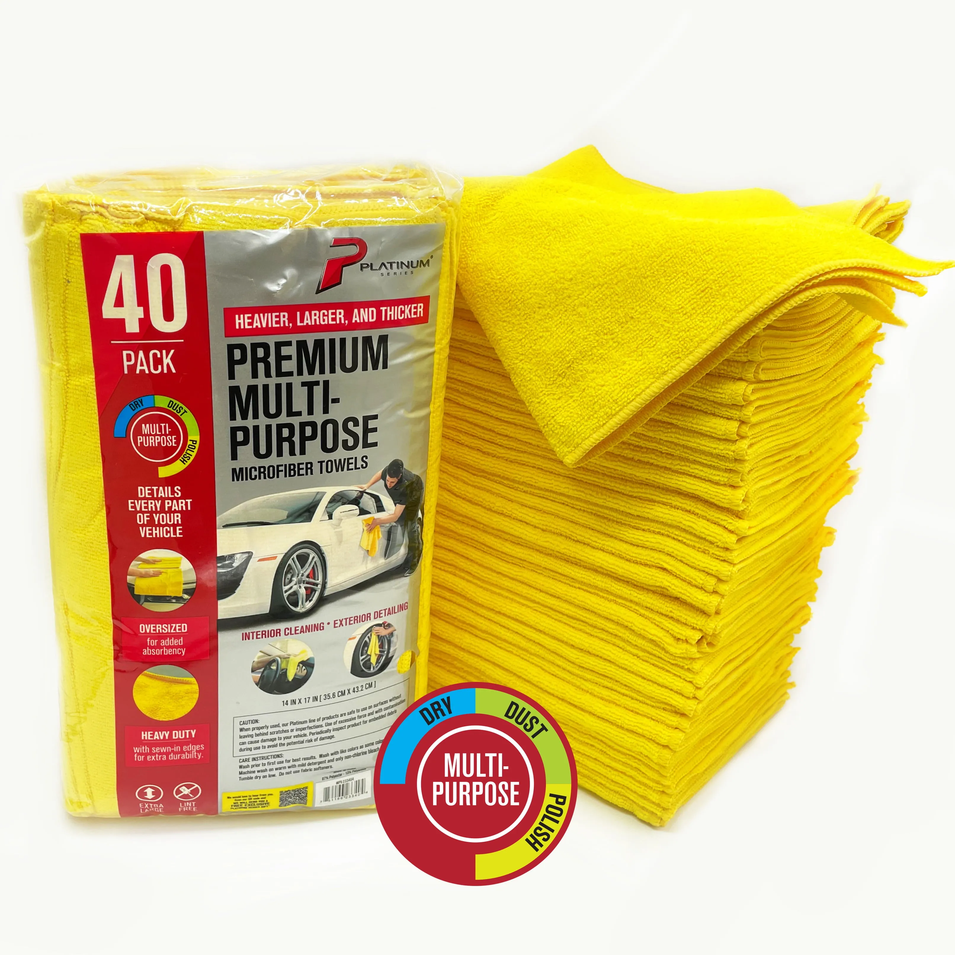 Platinum Series Premium Heavy Duty Multi-Purpose Microfiber Towel, Cleaning, Det
