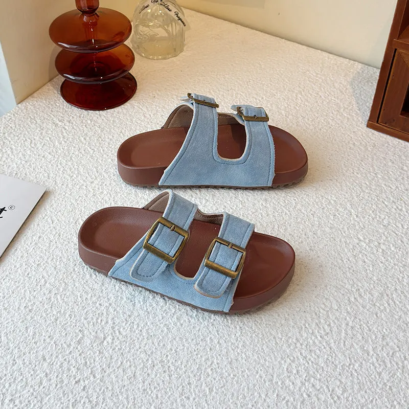 PREORDER: The Bex Double Buckle Kid Sandals 5.12.25