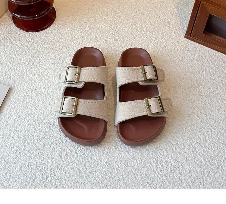 PREORDER: The Bex Double Buckle Kid Sandals 5.12.25