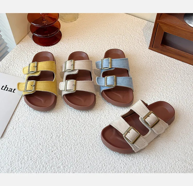 PREORDER: The Bex Double Buckle Kid Sandals 5.12.25