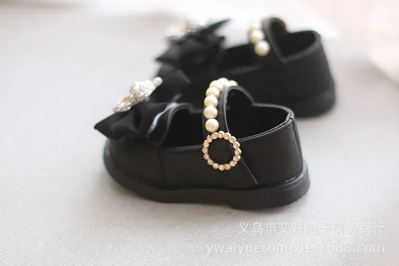 Princess Bow Leather Sneakers for Tiny Trendsetters