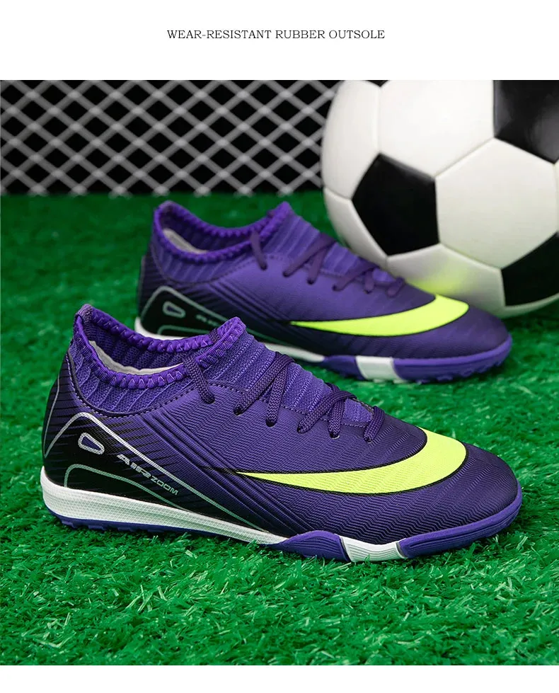 Professional Kid New Soccer Shoes Match Ankle Non-Slip Football Boots TF Sneakers Boys Comfortable Sports Shoes Unisex