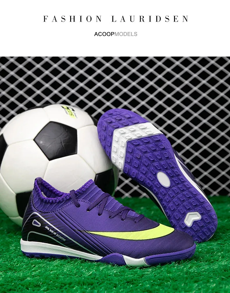 Professional Kid New Soccer Shoes Match Ankle Non-Slip Football Boots TF Sneakers Boys Comfortable Sports Shoes Unisex