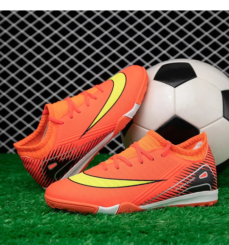 Professional Kid New Soccer Shoes Match Ankle Non-Slip Football Boots TF Sneakers Boys Comfortable Sports Shoes Unisex