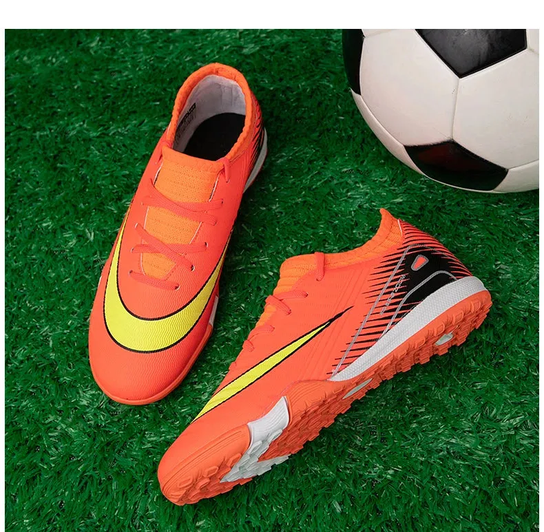 Professional Kid New Soccer Shoes Match Ankle Non-Slip Football Boots TF Sneakers Boys Comfortable Sports Shoes Unisex