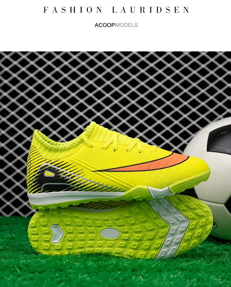 Professional Kid New Soccer Shoes Match Ankle Non-Slip Football Boots TF Sneakers Boys Comfortable Sports Shoes Unisex