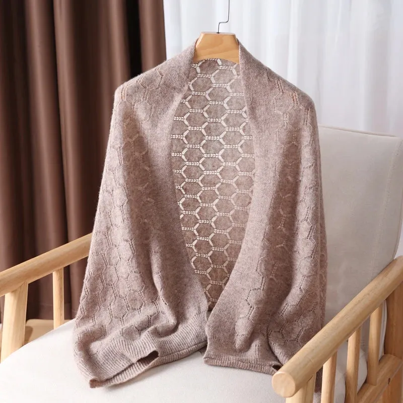 Pure Wool Honeycomb Shawl