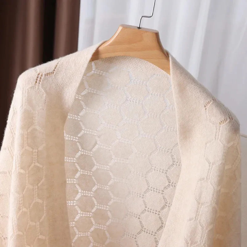 Pure Wool Honeycomb Shawl