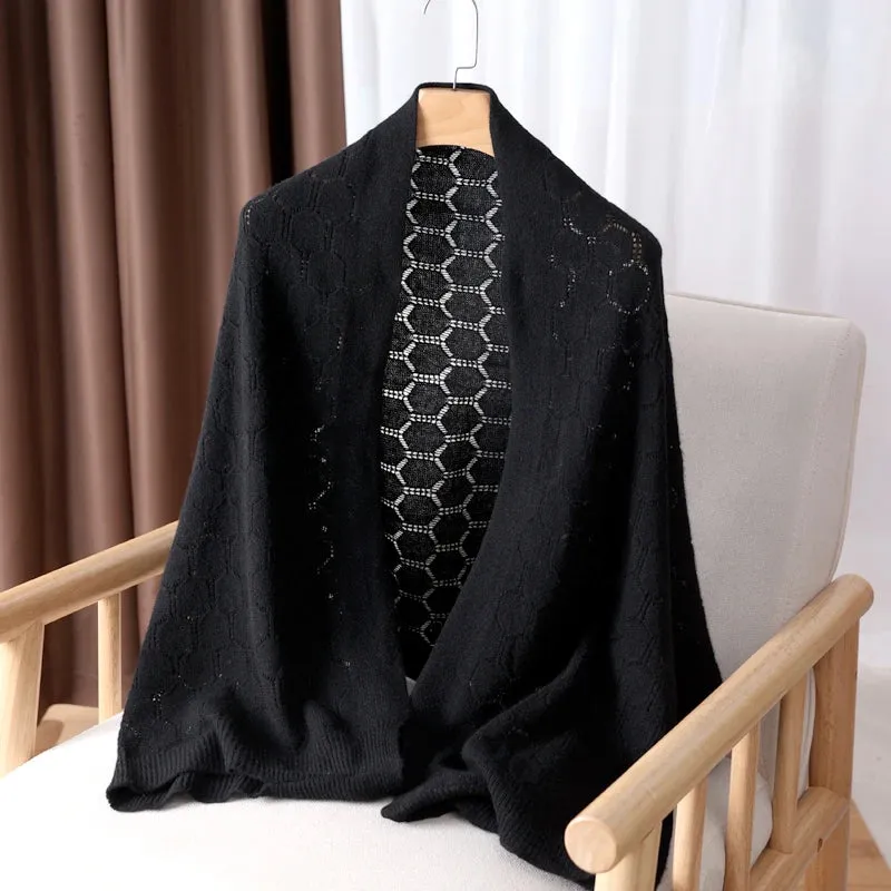 Pure Wool Honeycomb Shawl