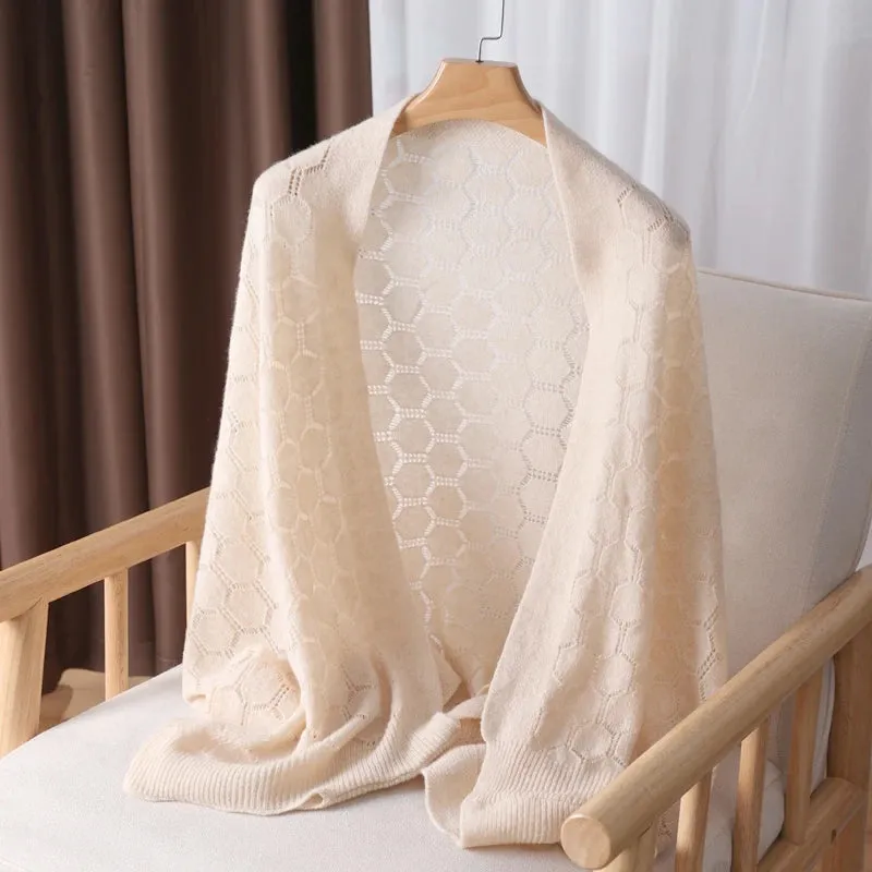 Pure Wool Honeycomb Shawl