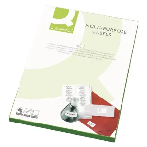 Q-Connect White Multipurpose Label 63.5 x 38mm 21 Per Sheet Pack of 2100 KF26051