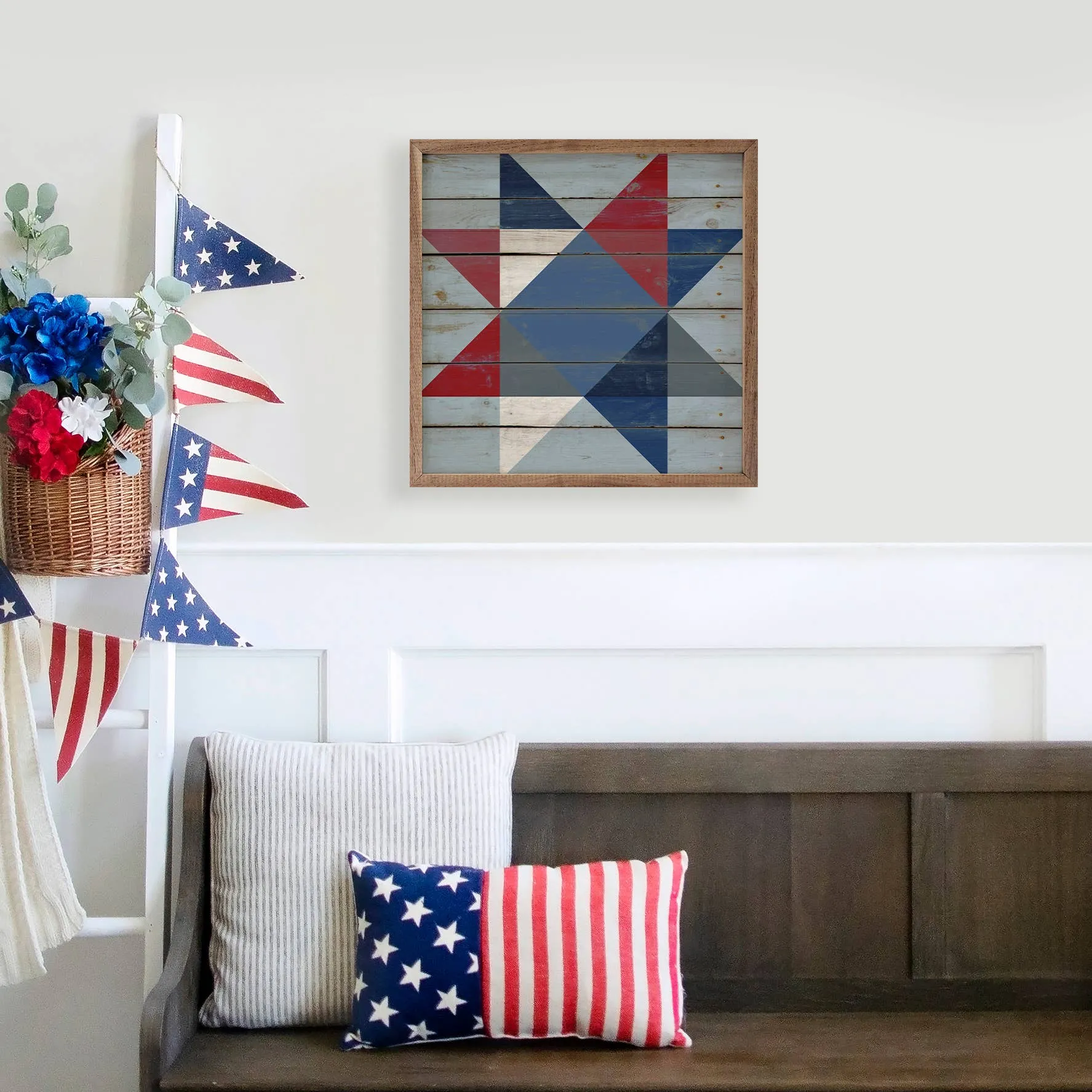Quilt Festive Americana Ohio Star: 12 x 12 x 1.5