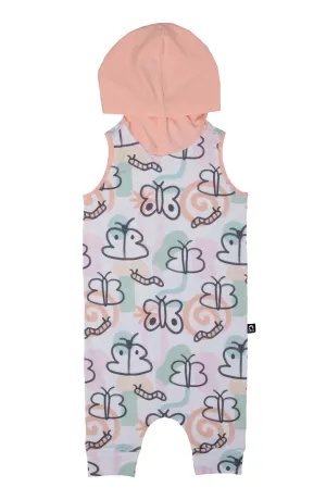 Rags Tank Hooded Capri Rag Romper in Butterfly Doodles