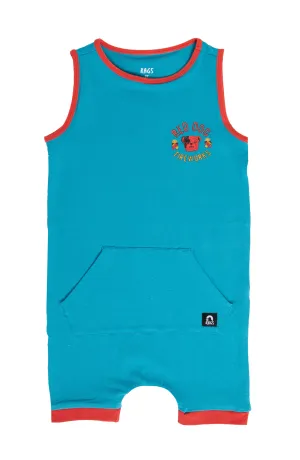 RAGS Tank Short Kangaroo Pocket Rag Romper - Red Dog Firework Navagio Bay
