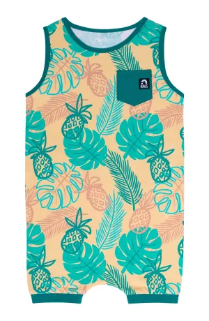 RAGS Tank Short Pocket Rag Romper - Tropical Pineapple
