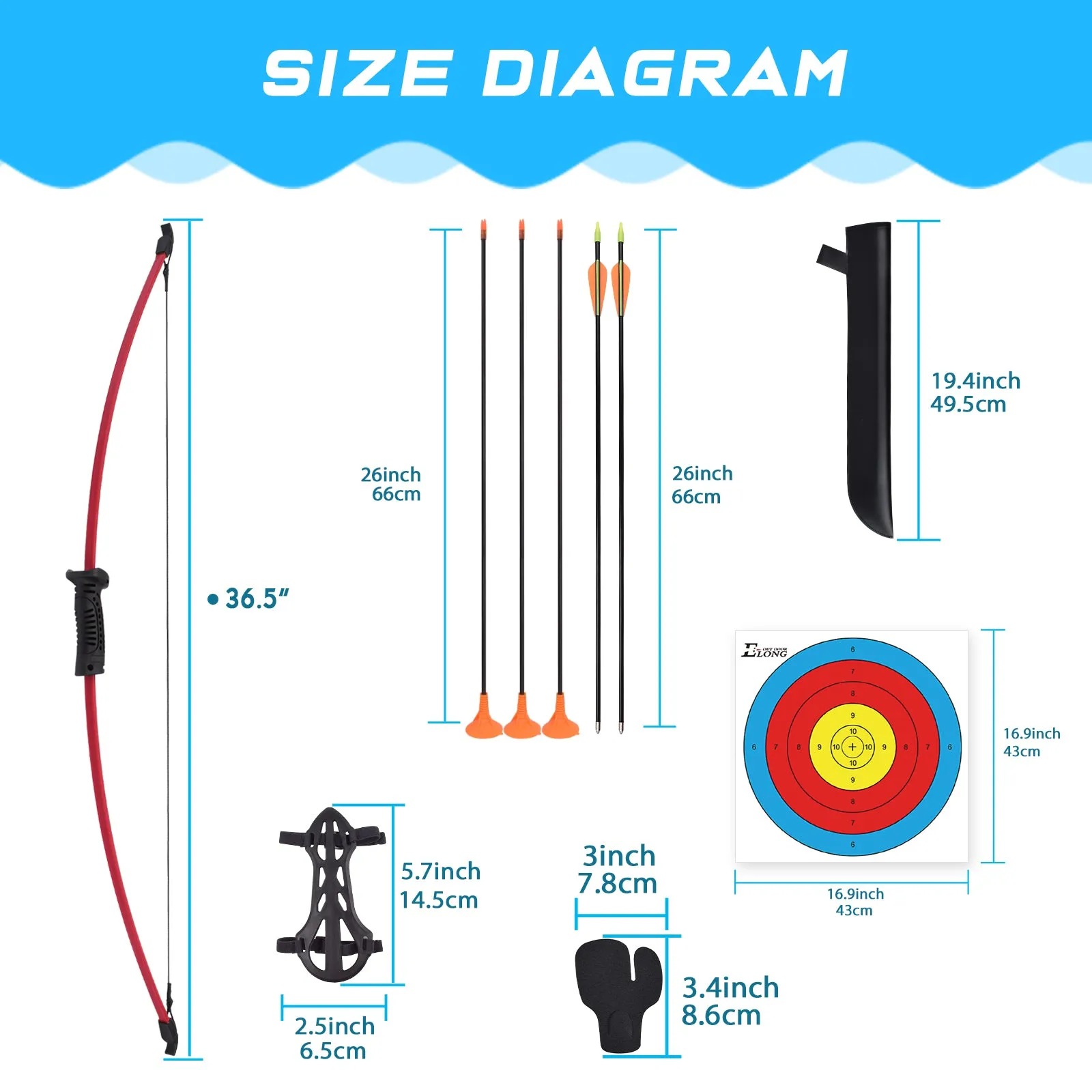 Recurve Bow and Arrow Set Outdoor for Children Junior Archery Beginner