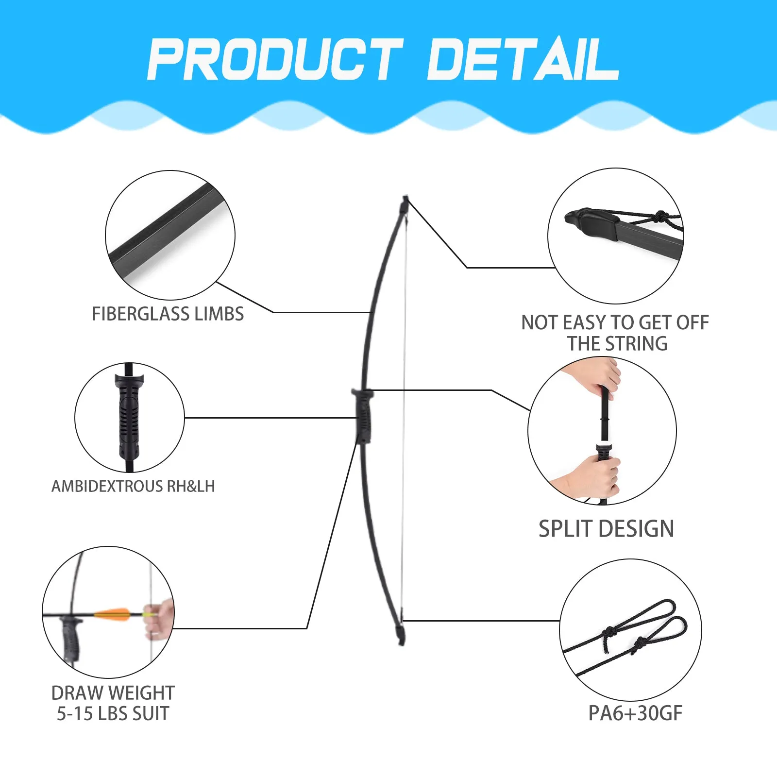 Recurve Bow and Arrow Set Outdoor for Children Junior Archery Beginner