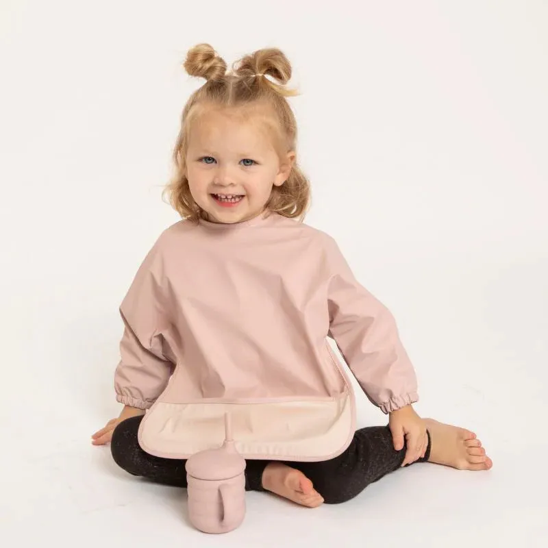 Recycled Long Sleeve Smock Bib Pink - 6M 