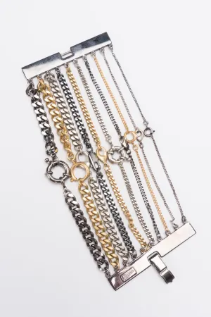 Ring Clasp Multi Chain Cuff Bracelet