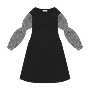 Scuba knit black waisted dress by Retro Kid