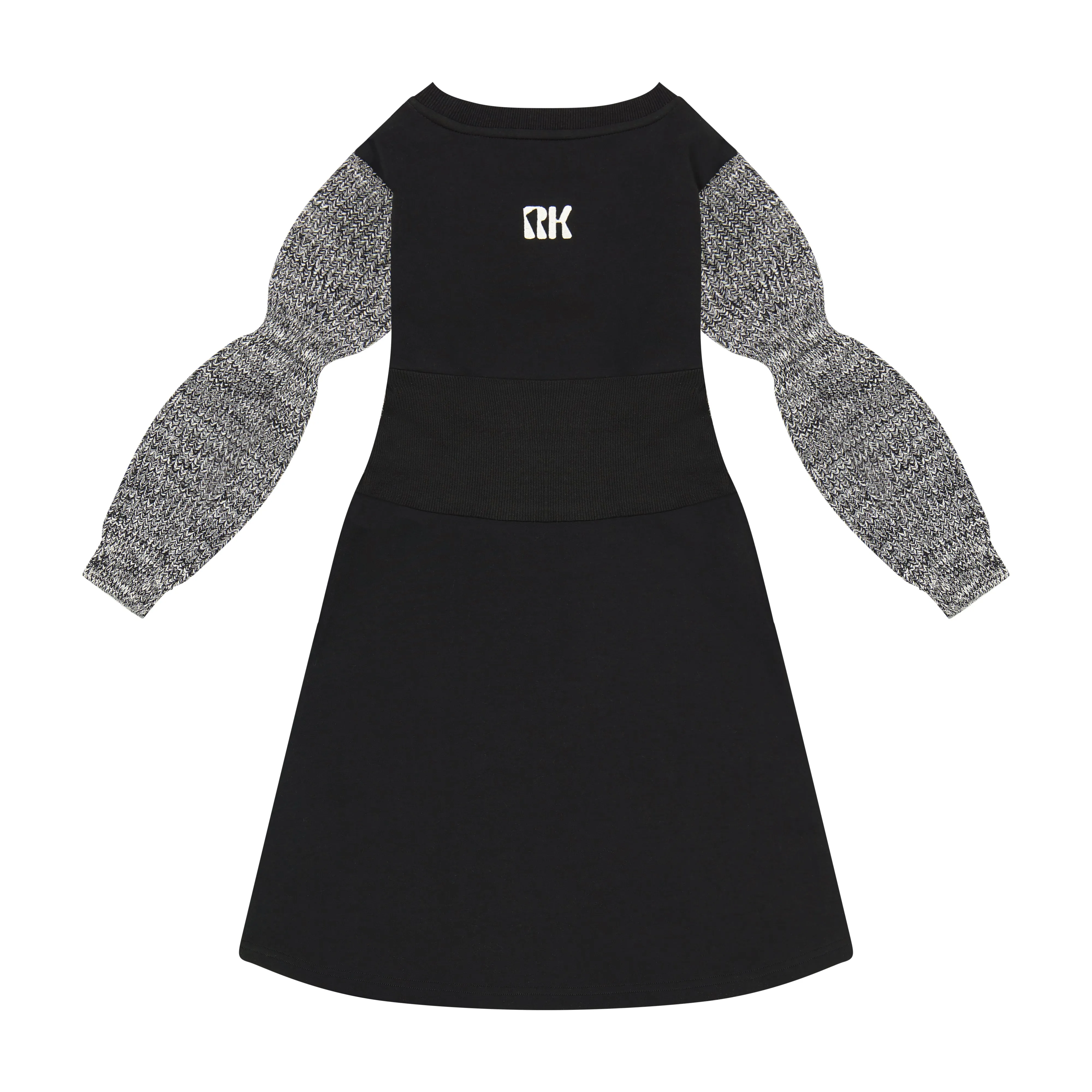 Scuba knit black waisted dress by Retro Kid