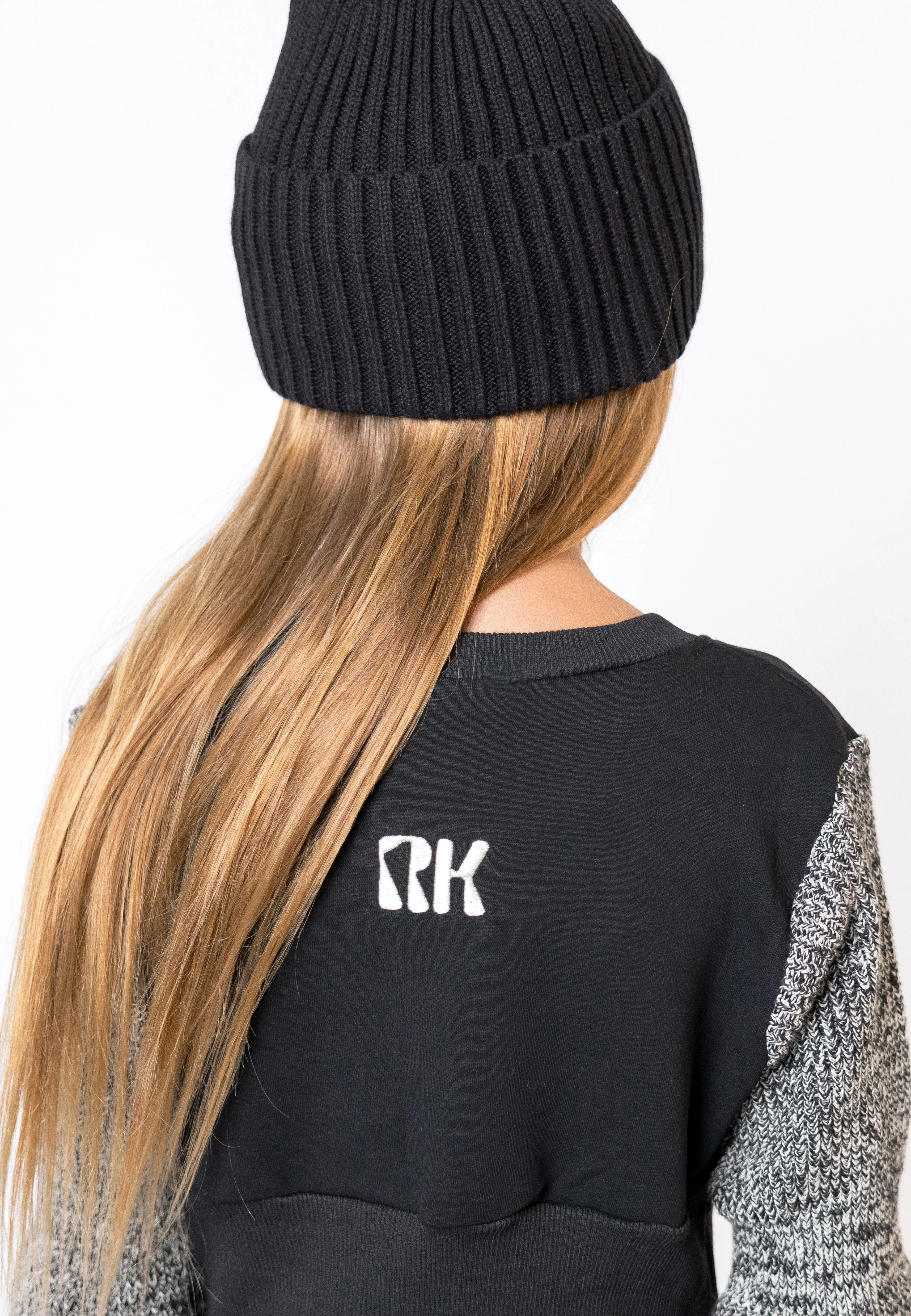 Scuba knit black waisted dress by Retro Kid