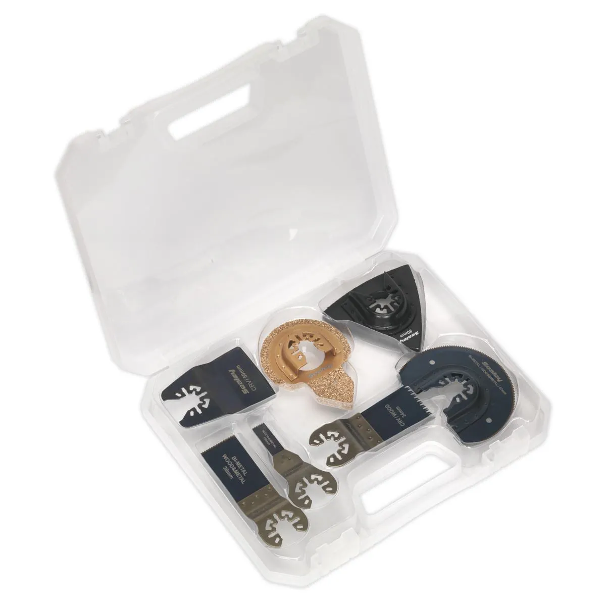 Sealey 7 Piece All Purpose Multi Tool Blade Set Sanding Universal Quick Change