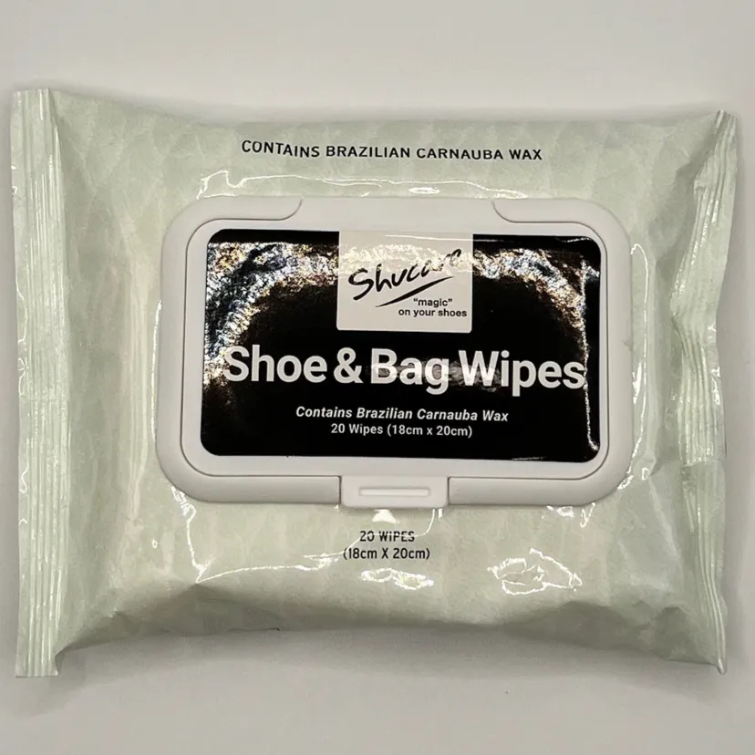 Shucare Shoe & Bag Wipes - 20 Pack