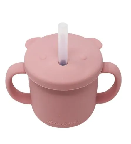 Silicone Bear Cup Dusty Rose