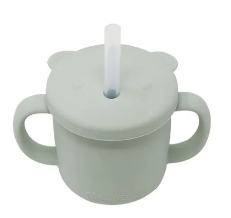 Silicone Bear Cup Sage