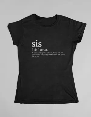 Sis kids T-shirt black and white (FINAL SALE)