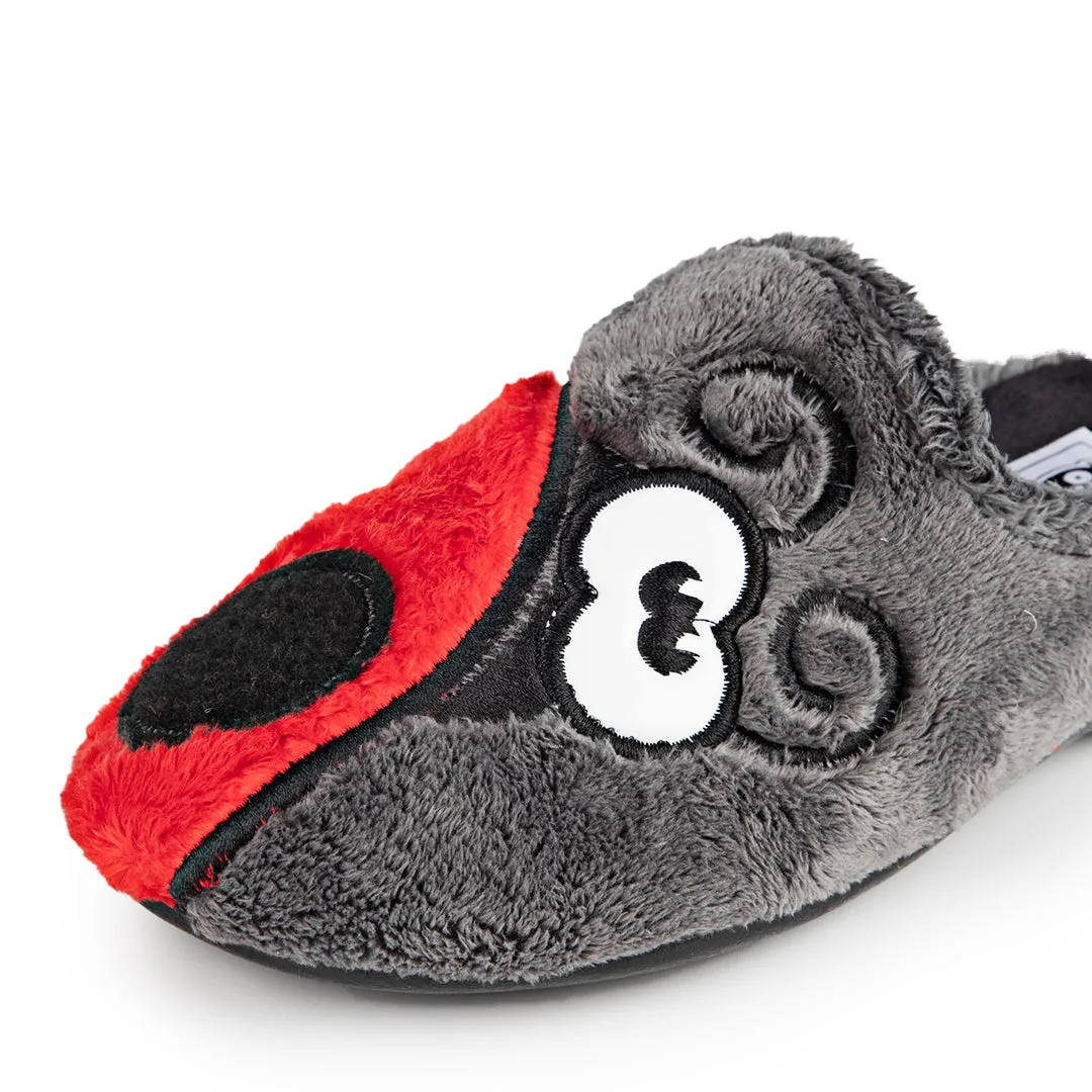 Slippers Mariquita Gris y Rojo