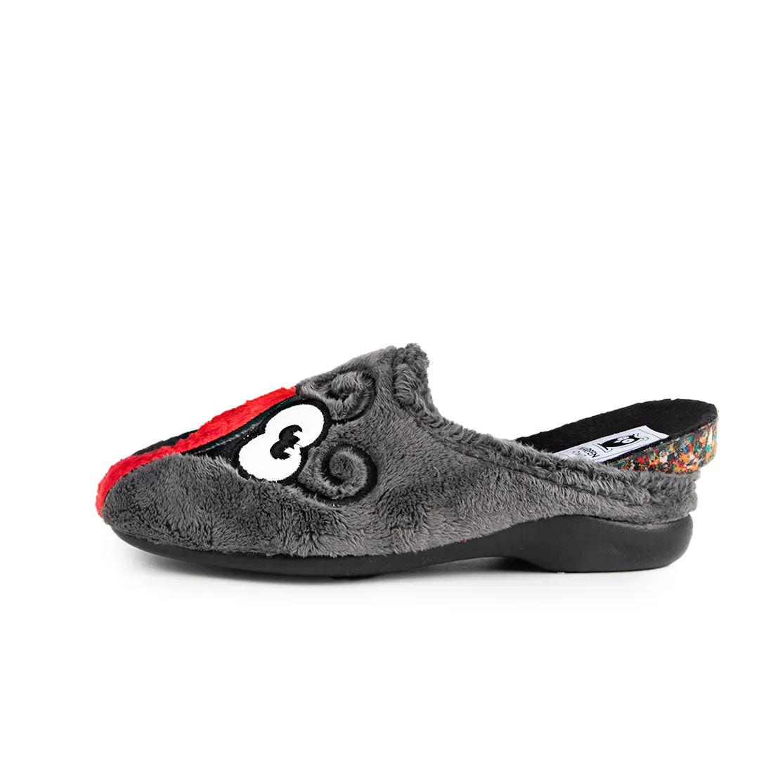 Slippers Mariquita Gris y Rojo