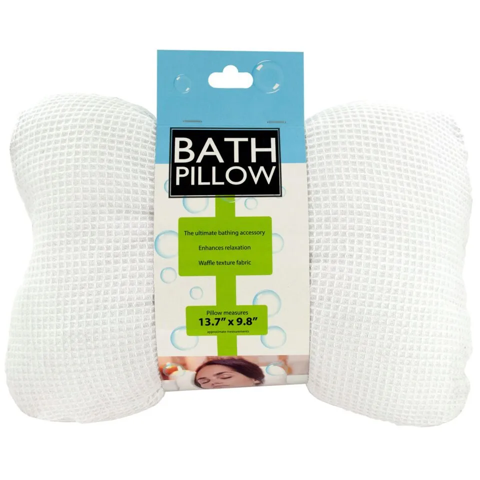 Soft Cloth Bath Pillow with Suction Cups