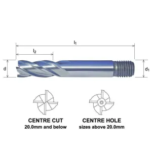 Somta 4 Flute 5/16 HSS-Co8 Multi-Purpose End Mill