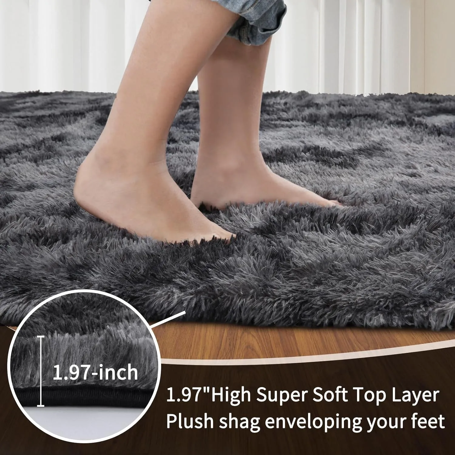 Sour Lemon Shaggy Rug - Plush, Non-Slip, Easy Clean - 3 Sizes