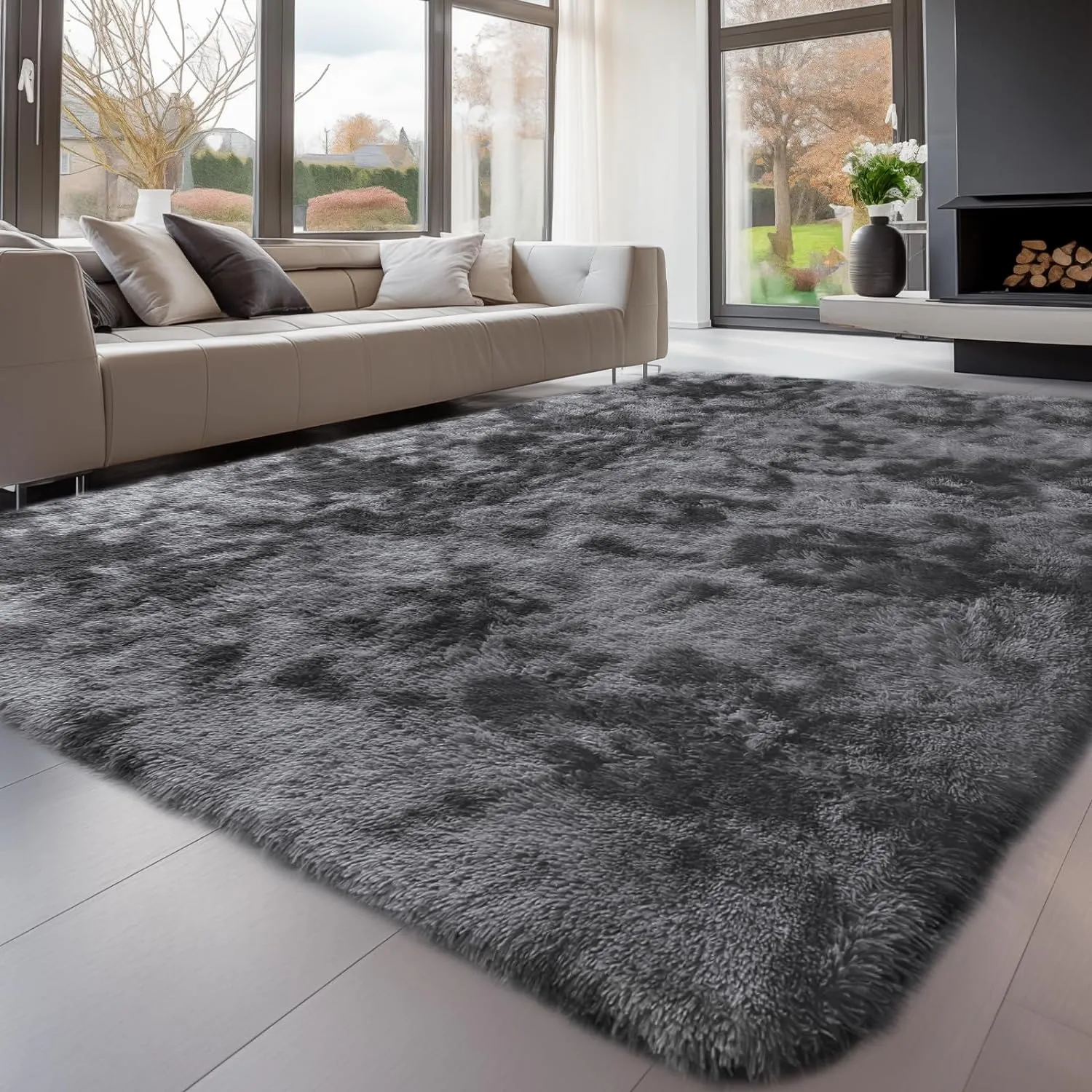 Sour Lemon Shaggy Rug - Plush, Non-Slip, Easy Clean - 3 Sizes